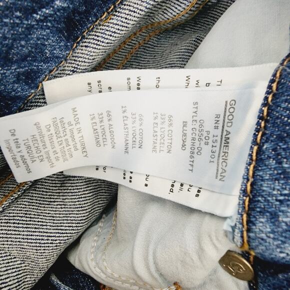 NEW Good American Good Classic Raw Hem High Waisted Slim Fit Denim Jean - Picture 5 of 9